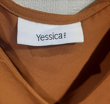 payız dekoru: Yessica (C&A) qadın bluzası - Rəng: tünd karamel/qəhvəyi - Model — 2