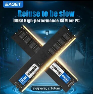 Klaviaturalar: Operativ yaddaş (RAM) 8 GB, 3200 Mhz, DDR4, PC üçün