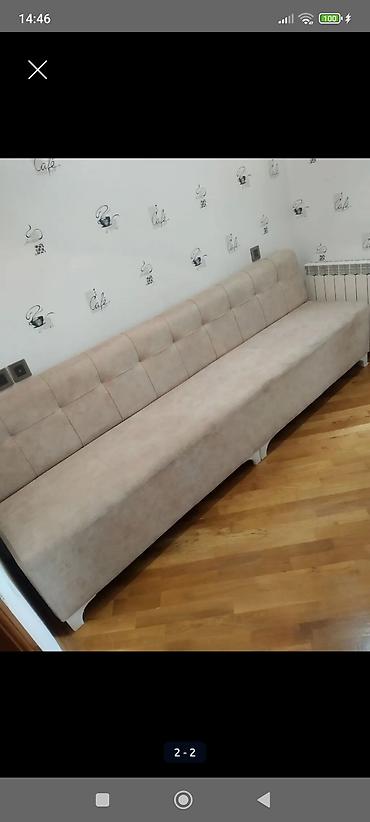 metbex divanları: Uzun ölçülü, minimalist dizayna malik divan. - Rəng: açıq bej - Üslub — 1