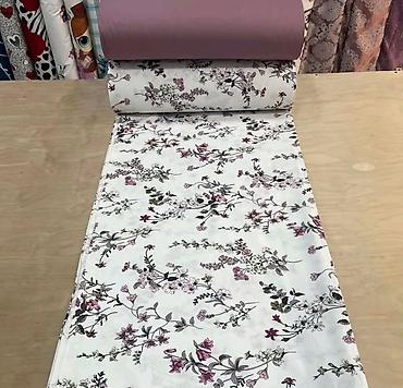 Текстиль: Floral naxışlı yataq dəsti və parça - Dizayn: Ağ fon üzərində incə — 6