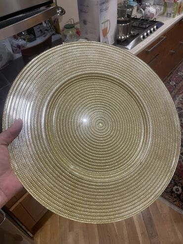 одноразовая посуда баку: Boşqablar, 6 ədədli dəst, rəng - Qızılı