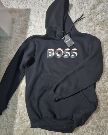 duks grobari: Sweatshirt, M (EU 50), Hugo Boss, color - Black, With a hood