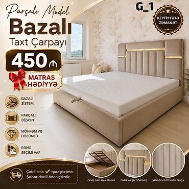 havalı döşek: Parçalı model bazalı taxt çarpayı – G_1 - Qiymət: 450 ₼ - Matras — 1