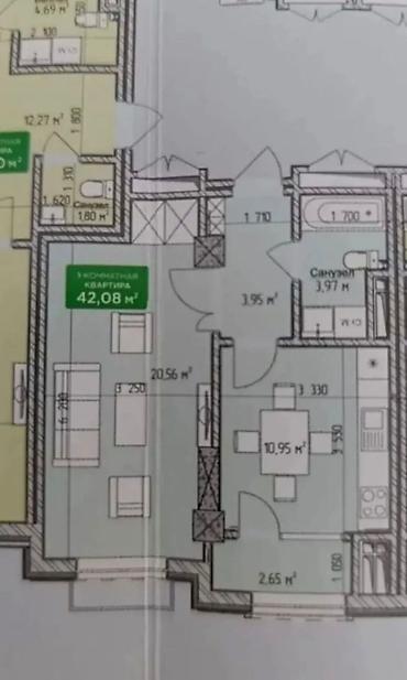 Продажа квартир: 1 комната, 42 м², Элитка, 6 этаж, Готовая ПСО (под самоотделку) — 8