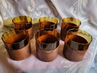 Čaše: Servis nov duvano staklo,koza za zestoko pice. 70,80te — 11