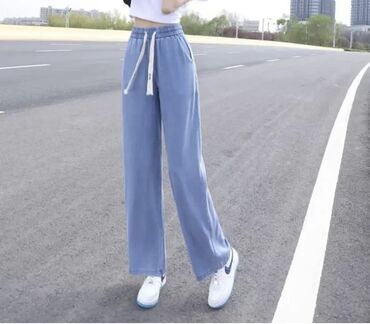 джинсы палаццо: Прямые, Корея, Высокая талия