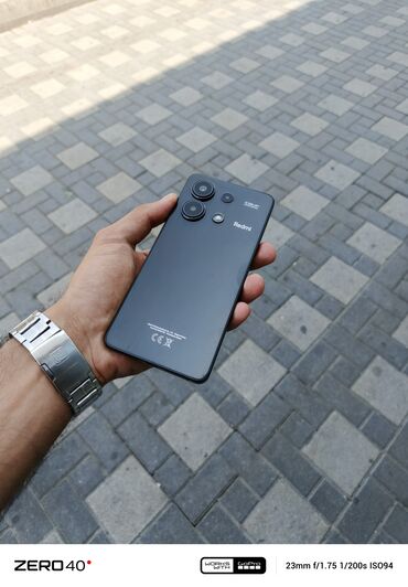 islenmis telfonlar: Redmi Note 13, 256 GB, rəng - Qara, Düyməli, Barmaq izi, Face ID