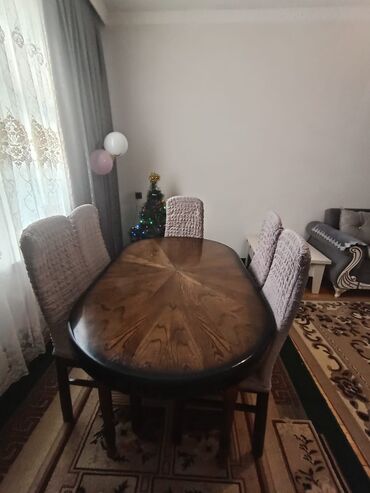 Qonaq otağı üçün, Açılmayan, Oval masa, 6 stul