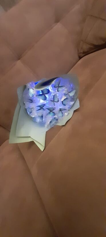 həmişə yaşıl bitkilər: Kəpənəklərdən ibarət bənövşəyi işıqlandırmalı buket lalafo.az -da həmişə yaşıl bitkilər: Kəpənəklərdən ibarət bənövşəyi işıqlandırmalı buket