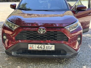тойота внедорожник: Кроссовер Toyota RAV4 в бордовом цвете, оснащенный бензиновым