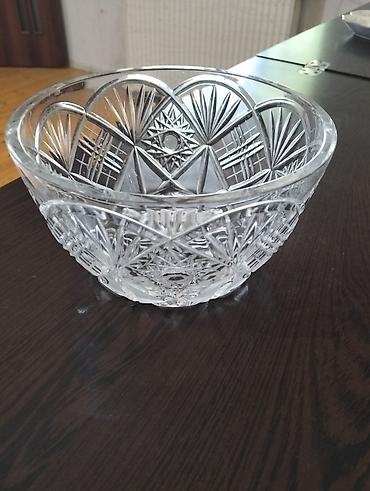 yuxuda xurustal qab gormek: Kəsimli şüşə/kristal qab - Material: qalın, şəffaf kəsimli şüşə — 1