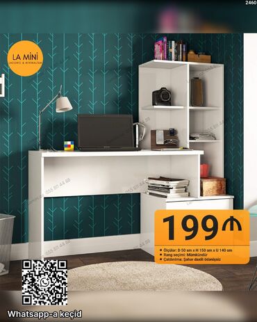 metbex ucun skaf: LA MiNi künc iş masası və rəf sistemi - Dizayn: laconic və