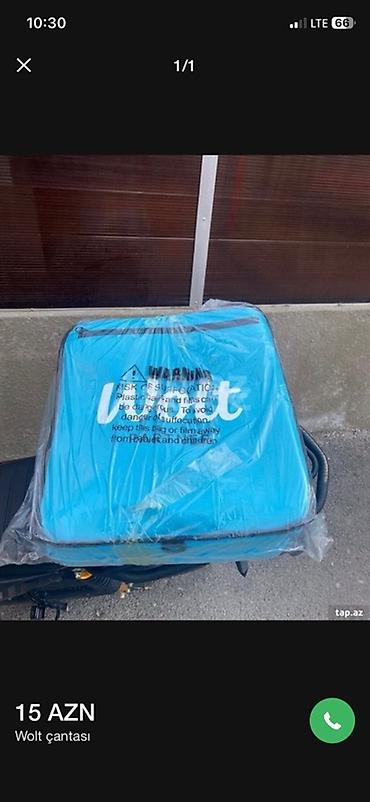 Wolt çatdırılma çantası - Rəng: mavi, Wolt loqolu - Ölçü: kuryerlər