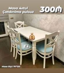 Masa və oturacaq dəstləri: Yeni, Yumru masa, 4 stul