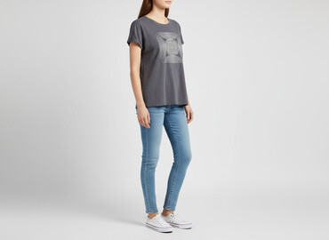 gray t shirty: Reserved, T-shirt damski, rozmiar XS