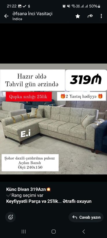 divan madera: Künc divan, Qonaq otağı üçün, Bazalı, Açılan, Kitab