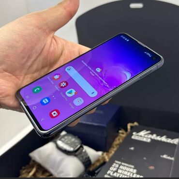 телефон j7: Samsung Galaxy S10e, Б/у, 128 ГБ, цвет - Синий, 1 SIM, 2 SIM, eSIM