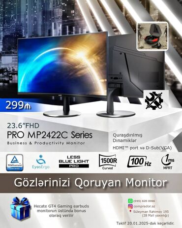 Monitorlar: 📢 Düzgün monitor seç - gözlərini qoru, üstəlik bonus qazan. Kampaniya