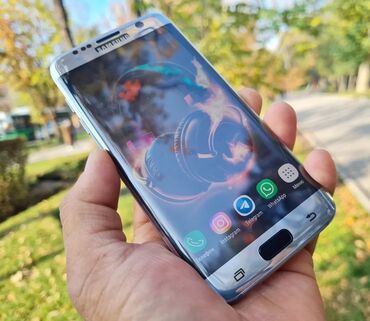 куплю самсунг телефон: Samsung Galaxy S7 Edge Duos, Б/у, 128 ГБ, цвет - Золотой, 2 SIM