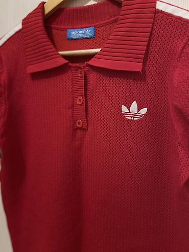 адидас баку: Adidas Originals qısaqol polo köynək - Rəng: qırmızı, ağ zolaqlı — 2