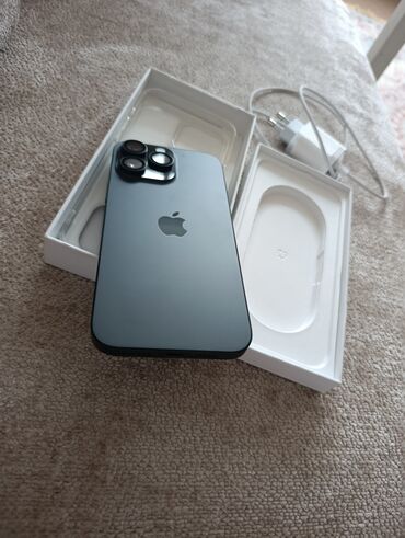 iphone 16 pro max купить: IPhone 16 Pro Max, Жаңы, 512 ГБ, Blue Titanium, Заряддоочу түзүлүш, Коргоочу айнек, Каптама, 100 %