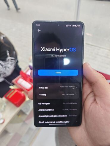 note 9 qiymet: Xiaomi Redmi Note 12 Pro+ 5G, 256 GB, rəng - Qara, 
 Barmaq izi, Düyməli, Face ID
