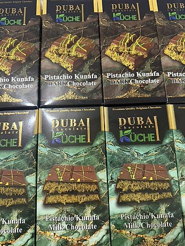Qida məhsulları: Tam yeni DUBAİ Chocolate – KÜCHE Pistachio Kunafa şokoladı - Dark — 1