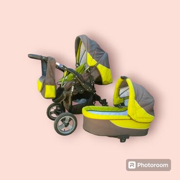 детские коляски новые: Коляска, цвет - Желтый, Б/у