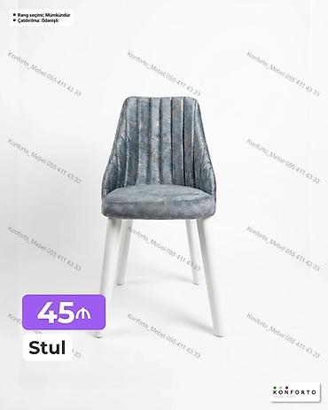 Ev və bağ: Məhsul: Yumşaq oturacaqlı yemək/otaq stulu - Dizayn: Dərin şaquli — 1