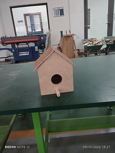 heyvan alqi satqisi: Taxta quş yuvası/köşk - Material: kontrplak gövdə, taxta ikiqat maili — 3