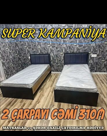 Çarpayılar: Yeni, Təknəfərlik çarpayı, Bazasız, Matras ilə, Siyirməsiz, Azərbaycan — 16