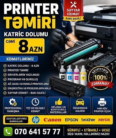 epson azerbaijan: PRINTER XİDMƏTLƏRİ – Bakı daxili səyyar xidmət - Katrıc dolumu – cəmi — 1