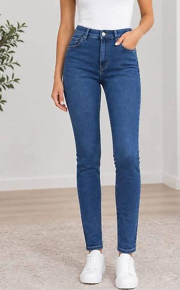 Ženske farmerke – high waist, slim/skinny kroj - Klasican plavi denim