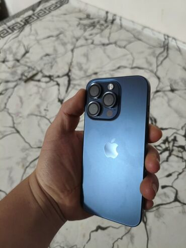 защитный экран для телевизора: IPhone 15 Pro, Колдонулган, 256 ГБ, Blue Titanium, Коргоочу айнек, Каптама, 90 %