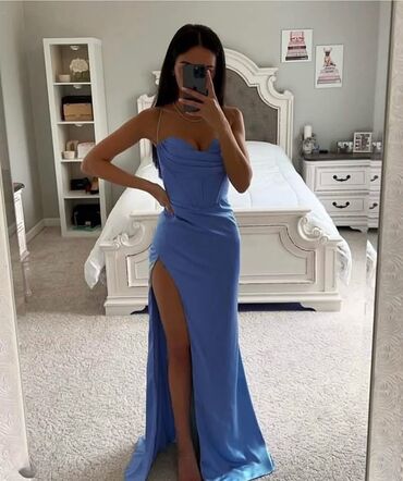elegantne crne haljine: One size, color - Blue, Evening, With the straps