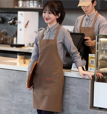 Спецодежда: Холщовый фартук для ресторана, персонализированный с печатью логотипа — 10