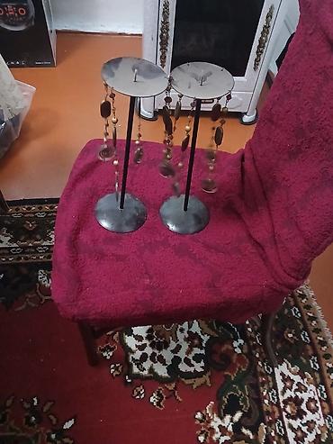 cüt xalça: 2 ədəd dekorativ şamdan/aksesuar asqısı - Material: metal gövdə və — 1