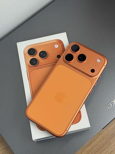 samsung zip: IPhone 17 Pro, Б/у, 512 ГБ, Оранжевый, Защитное стекло, Чехол, Кабель, 91 % — 1