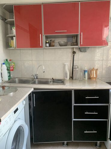 мебель кухни: Кухонный гарнитур, Шкаф, цвет - Черный, Б/у