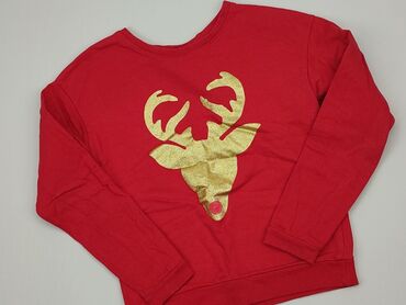 czerwony sweterek w serek: Bluza, Destination, 10 lat, 134-140 cm, stan - Dobry
