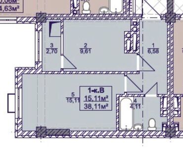 Продажа квартир: 1 комната, 38 м², Элитка, 3 этаж, ПСО (под самоотделку)