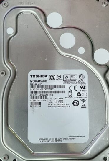 тошиба: Накопитель, Б/у, Toshiba, HDD, 2 ТБ, 3.5", Для ПК