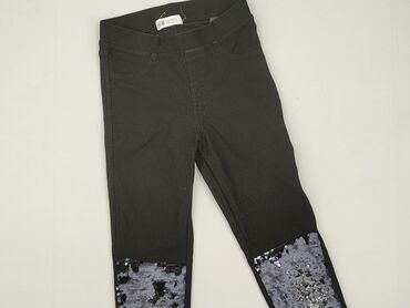 legginsy czarne z dziurami: Leggings for kids, H&M, 11 years, 140/146, condition - Good