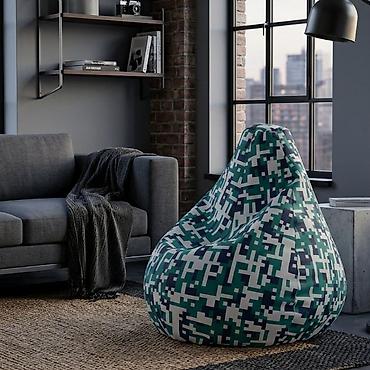 simpo komode: Lazy bag – Kvadratići u zeleno, teget i sivim bojama (šifra: 030-270) — 1