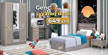 qız üçün yataqlar: Genç yataq dəsti – 649 AZN Dəst tərkibi: - Tək nəfərlik çarpayı — 1