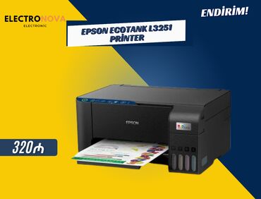 Комплектующие для ПК и ноутбуков: Epson EcoTank L3251 Printer ✅ Çap, skan, köçürmə funksiyaları (3-in-1)