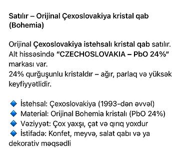bagema qablar: BOGEMA. 1ededi 50azn. Məhsul: Çexoslovakiya istehsalı kəsma şüşə — 5