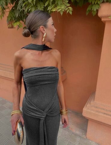 Haljine: Elegantna večernja haljina bez bretela sa šljokičastim efektom - — 14