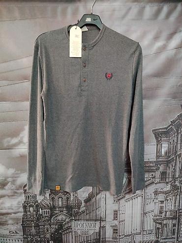 Muška majica dugih rukava sa dugmadima (henley stil), siva. -