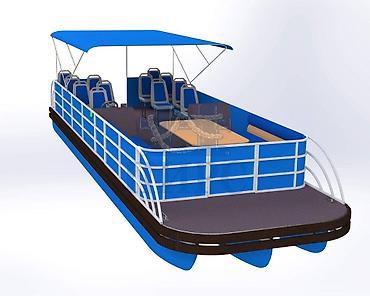 Водный транспорт: Катер, понтонный катер. Изготовление по заказу на заводе — 4